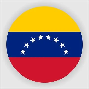 Flat Rounded Country  Flag Button Vector Stock Illustration