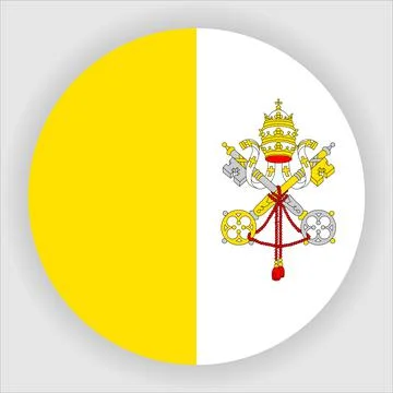 Flat Rounded Country  Flag Button Vector Stock Illustration