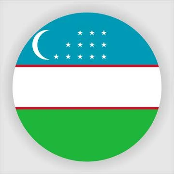 Flat Rounded Country  Flag Button Vector Stock Illustration