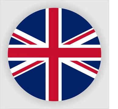 Flat Rounded Country  Flag Button Vector Stock Illustration