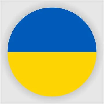 Flat Rounded Country  Flag Button Vector Stock Illustration