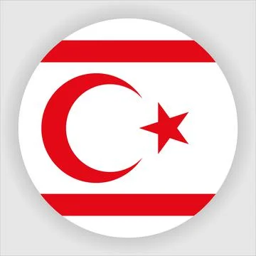 Flat Rounded Country  Flag Button Vector Stock Illustration