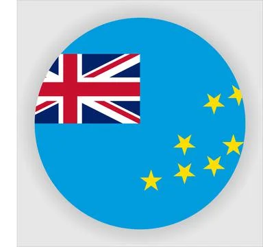 Flat Rounded Country  Flag Button Vector Stock Illustration