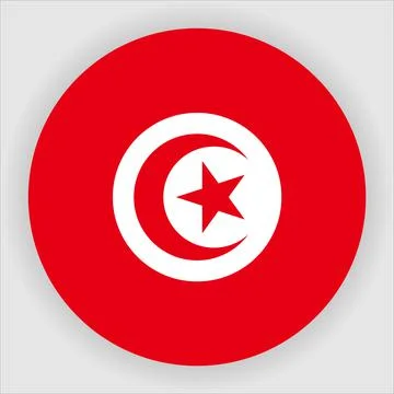 Flat Rounded Country  Flag Button Vector Stock Illustration