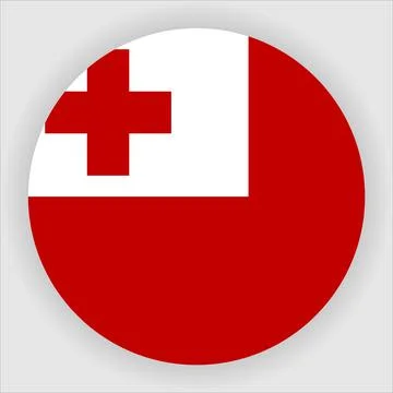 Flat Rounded Country  Flag Button Vector Stock Illustration