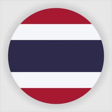 Flat Rounded Country  Flag Button Vector Stock Illustration