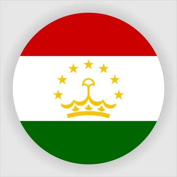 Flat Rounded Country  Flag Button Vector Stock Illustration