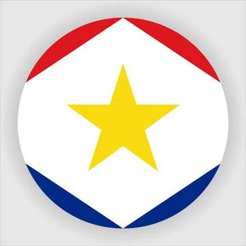 Flat Rounded Country  Flag Button Vector Stock Illustration