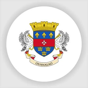 Flat Rounded Country  Flag Button Vector Stock Illustration