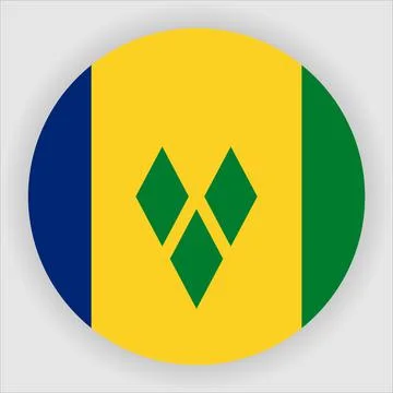 Flat Rounded Country  Flag Button Vector Stock Illustration