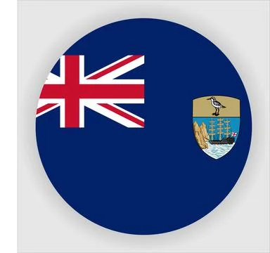 Flat Rounded Country  Flag Button Vector Illustrazione stock