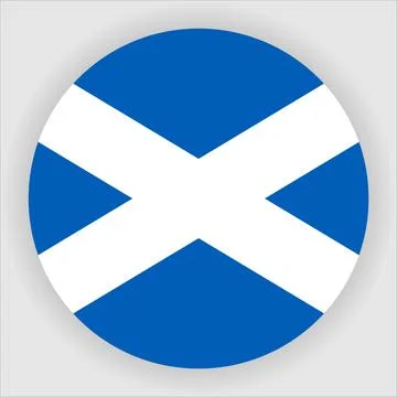 Flat Rounded Country  Flag Button Vector Stock Illustration