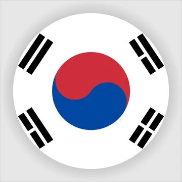 Flat Rounded Country  Flag Button Vector Stock Illustration