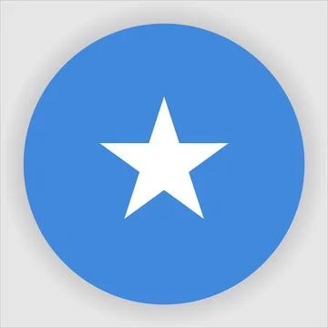 Flat Rounded Country  Flag Button Vector Stock Illustration