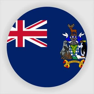 Flat Rounded Country  Flag Button Vector Stock Illustration