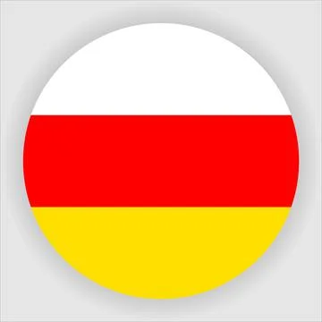 Flat Rounded Country  Flag Button Vector Stock Illustration