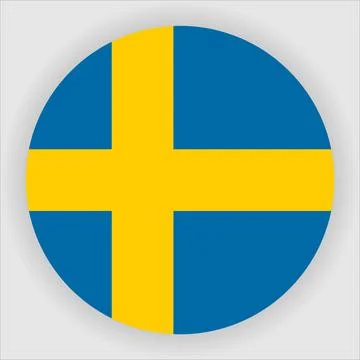 Flat Rounded Country  Flag Button Vector Stock Illustration