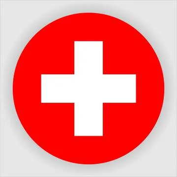 Flat Rounded Country  Flag Button Vector Stock Illustration