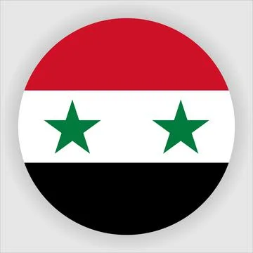 Flat Rounded Country  Flag Button Vector Stock Illustration