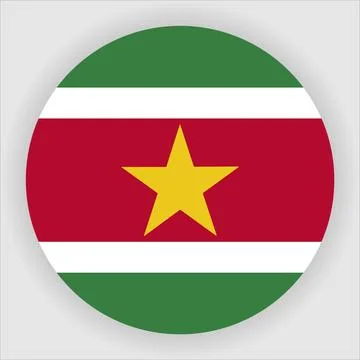 Flat Rounded Country  Flag Button Vector Stock Illustration