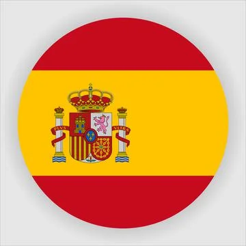 Flat Rounded Country  Flag Button Vector Stock Illustration