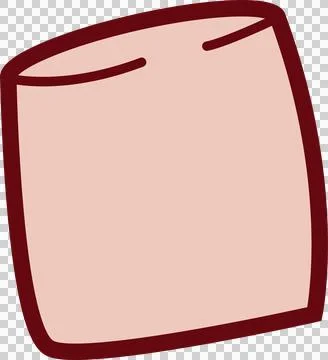 Flat rounded tile shape is floating on transparent background with pink fill and イラスト素材