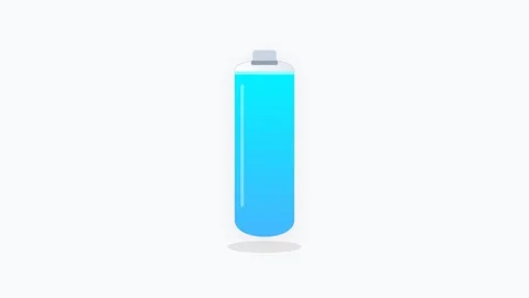 Flat Rounded Water Bottle Icon with Rising Cyan Liquid Level and Soft Pulsi.. Видео 346202049