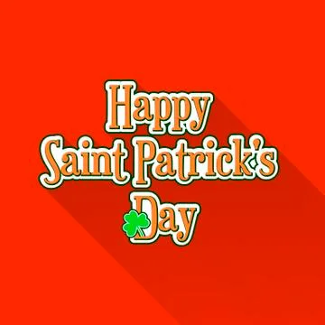 Flat Saint Patricks Day typographic label Stock Illustration