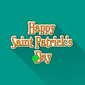 Flat Saint Patricks Day typographic label Stock Illustration