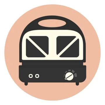 Flat sandwich maker icon, kitchen appliance Stock Illustration