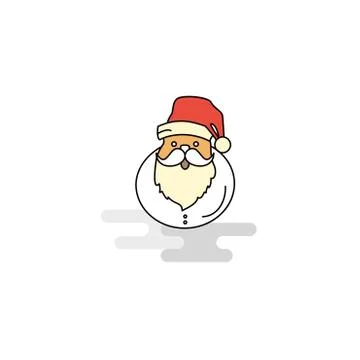 Flat Santa clause  Icon. Vector Stock Illustration