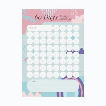 Flat savings challenge template Stock Illustration