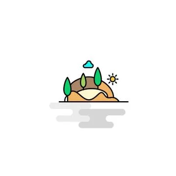 Flat Scenery  Icon. Vector 스톡 일러스트