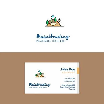 Flat Scenery  Logo and Visiting Card Template. Busienss Concept Logo Design Stock Illustration