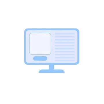 Flat schematic computer monitor,electronic equipment,home appliances and modern Stock Illustration