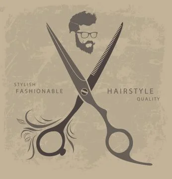 Flat scissors vector black on white background Stock Illustration