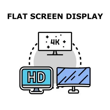 Flat screen display technology evolution comparing hd and 4k 스톡 일러스트