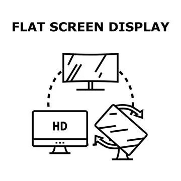 Flat screen display technology evolution and modern capabilities Stock Illustration
