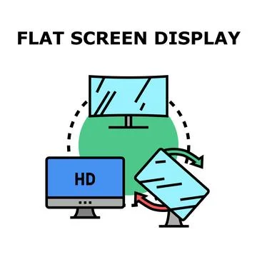 Flat screen display technology evolution and modern capabilities Stock Illustration