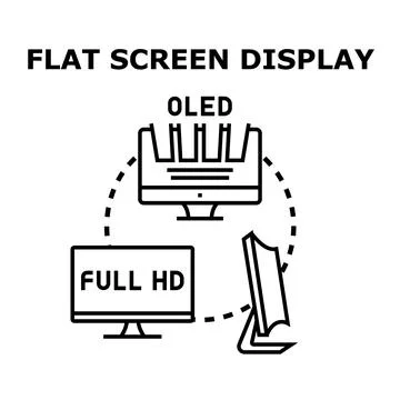 Flat screen display technology solutions concept vector Stock Illustration