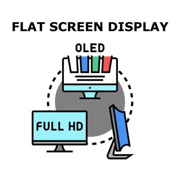 Flat screen display technology solutions concept vector Stock Illustration