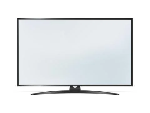 Flat screen LCD tv isolated on white background vector illustration. Stock Illustration