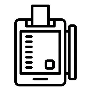 Flat screen machine icon outline vector. Point register Stock Illustration