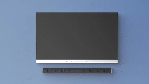 Flat screen TV and soundbar Stock Footage 317516674