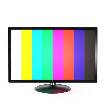 Flat screen tv isolated on white background. 3d render. Flat screen tv iso... Stock Photos