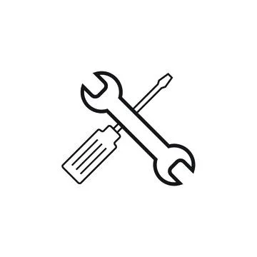 Flat screw driver icon set. symbol vector Illustration. Stock Illustration