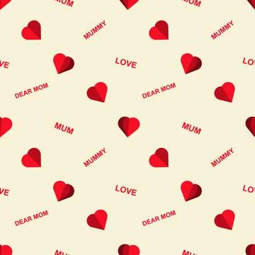 Flat seamless pattern happy mother day. Stock Illustration