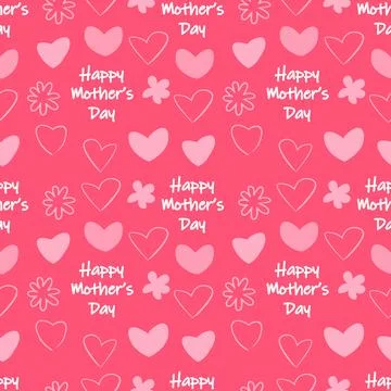 Flat seamless pattern happy mother day. Stock Illustration