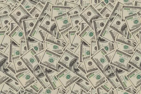 Flat seamless texture and background of real one hundred us dollar banknotes Stock Photos