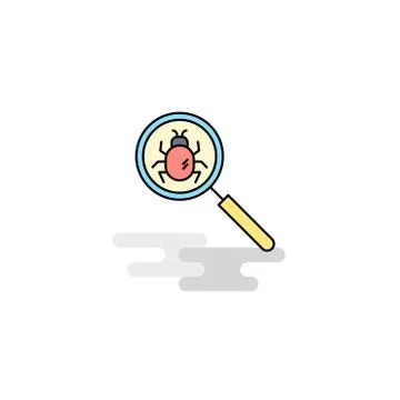 Flat Search bug  Icon. Vector Illustrazione stock